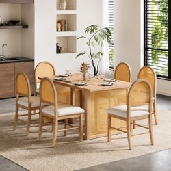 NEW-7-Pc Wood Dining Set