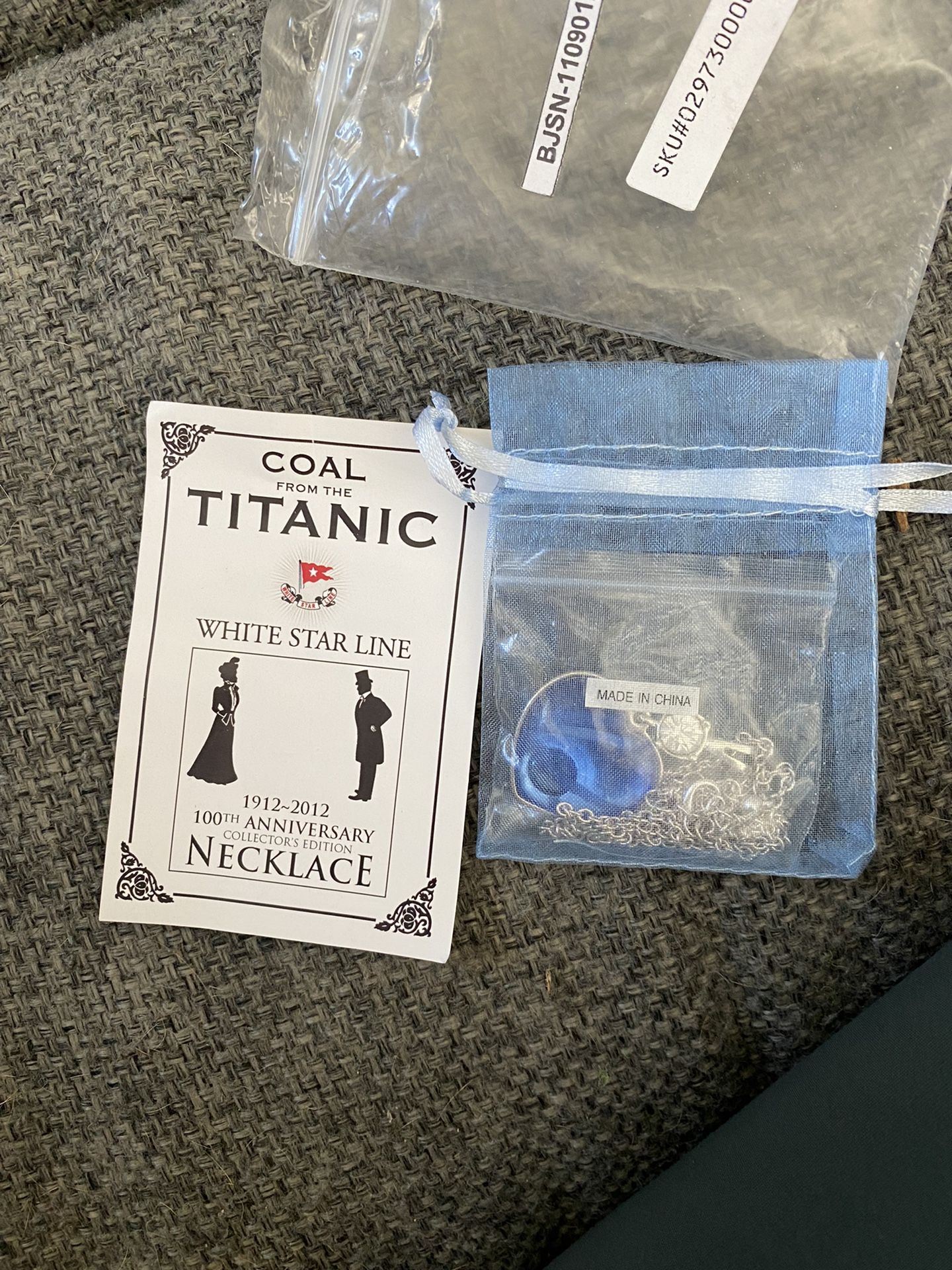 Titanic Coal Necklace