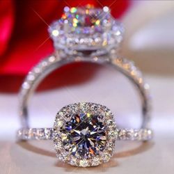 NEW Fashion 925 Silver White Topaz Zircon Women Rings Jewelry Size 9