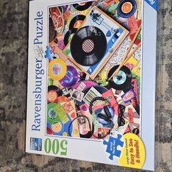 Ravensburger "Viva le Vinyl" 500pc Jigsaw Puzzle. Brand New & Factory Sealed!!