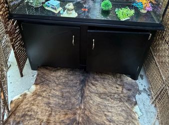 Black Aquarium Stand with Cabinet Storage