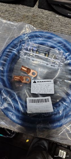 Conext Link 15 ft CCA Frost Blue 1/0 Gauge 2x 1/0 lugs 200amp fuse and holder