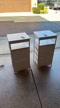 Pair of Nightstands with Charging Station & LED Lights (Remote) — Set of 2