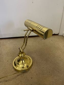 Vintage Brass Piano and Art Lamp