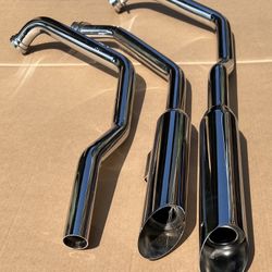 Vance & Hines Chrome Twin Staggered Exhaust System For Suzuki Boulevard C50
