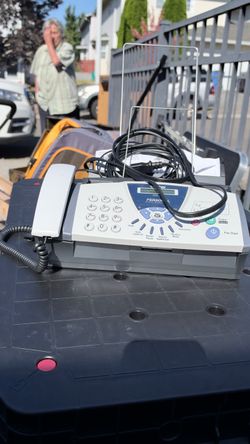 Phone line fax machine.