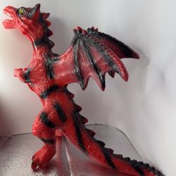 Vintage-Style Roaring Red Dragon Figure