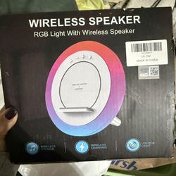 Wireless Speaker with RGB Light and Wireless Charging New Never Opened