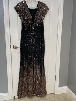Formal Gold And Black Maxi Dress