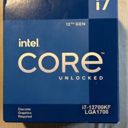 Intel I7 Unlocked 12th Gen I7-12700KF