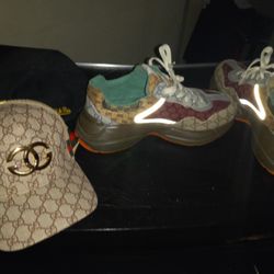 G U C C I Shoes Size 10 And Hat Used 