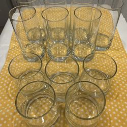 12-Piece Clear Glassware Set – 7 Tall Highball & 5 Short Rocks Glasses