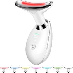 Face and Neck Massager Tool, 7-in-1 Color Red-Light-Therapy Wand for Skin Care