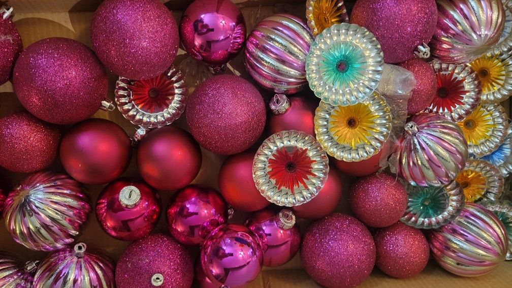 Christmas ornaments and light fixtures