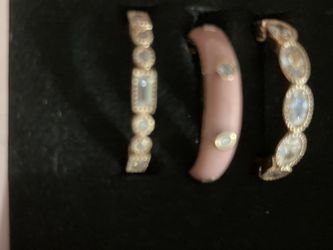 Diamonique sterling sliver stack Rings