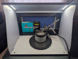 Iwata Eclipse Airbrush Bundle with Spray Booth+Gaia Paints