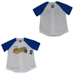 Golden State Warriors Ultra Game White Baseball Jersey Mens Medium New 