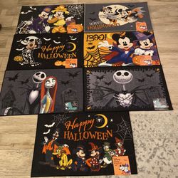 Disney Halloween  Accent Rug Door Mat Area Rug Mickey, Minnie, Jack Skellington, Sally, Disneyland 
