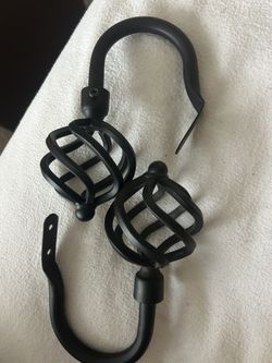 2 Helix Curtain ‘Hold Backs’ Black Steel 