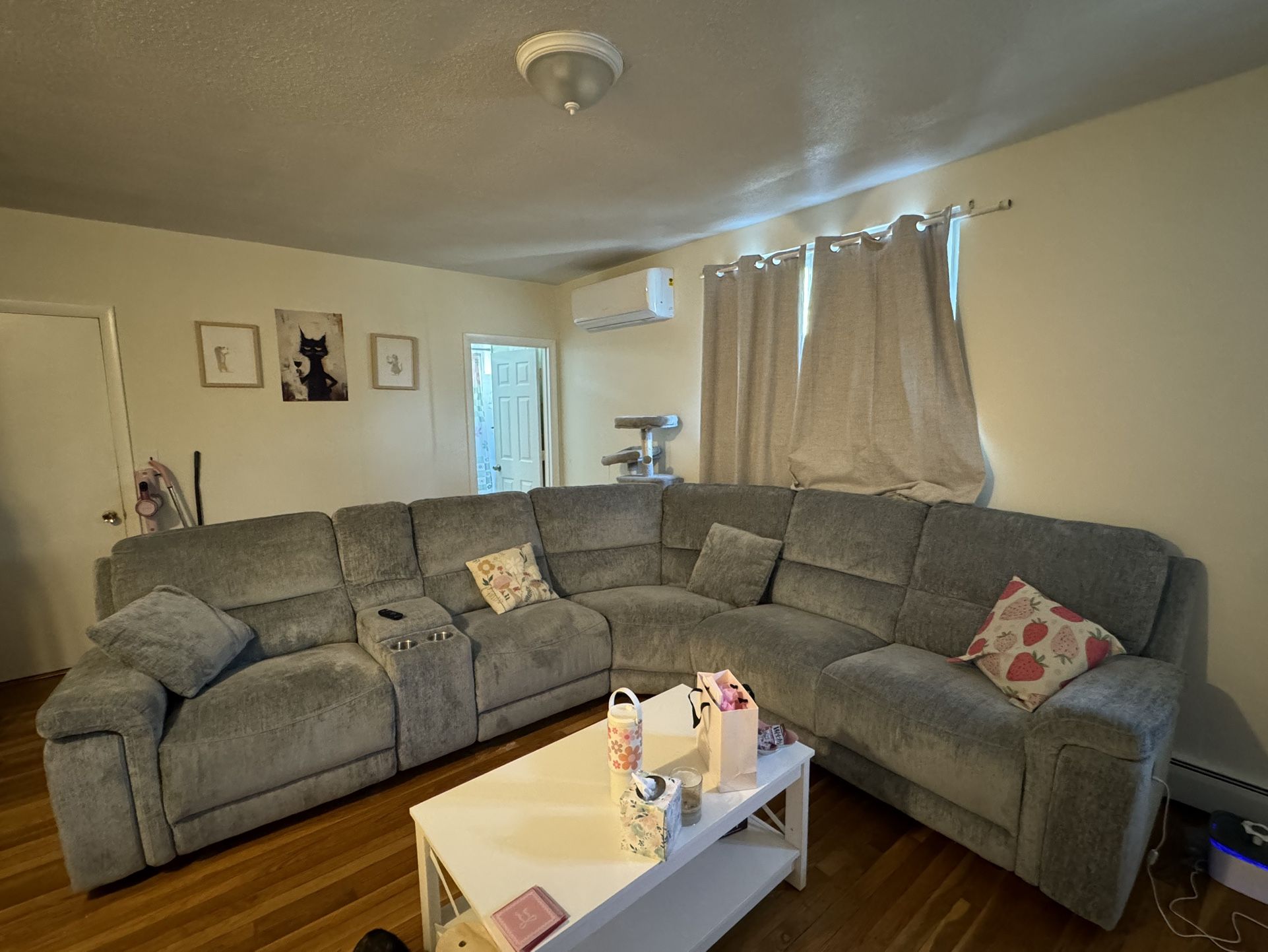 Gray Sectional Reclining Sofa