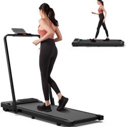 DeerRun 3 in 1 Folding Treadmills for Home, 3.0HP Powerful and Quiet Under Desk Treadmill, 300 lbs Capacity Foldable Walking Pad with Remote Control a