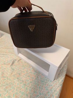 GUESS Brown Monogram Cosmetic Bag / Toiletry Case