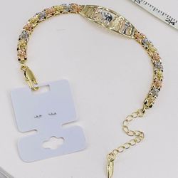 Pulsera Signos De Buena Suerte Oro Laminado 18k/bracelet signs of good luck