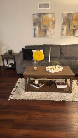 Living room coffee table and side tables