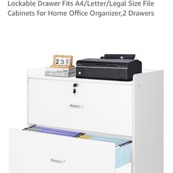 Wood  2 Drawers File   Cabinet With Keys