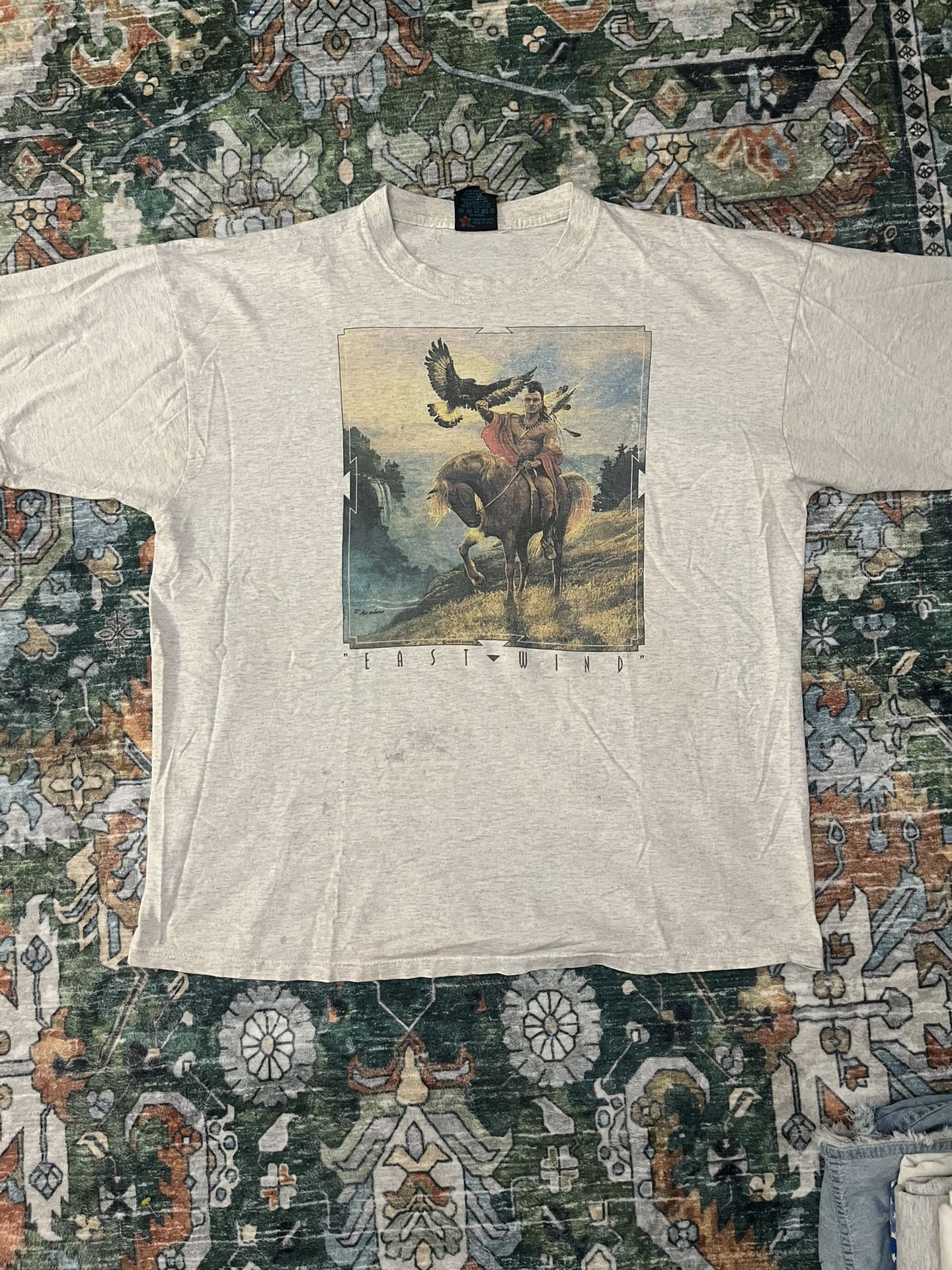 Vintage Distressed Native American T Shirt 