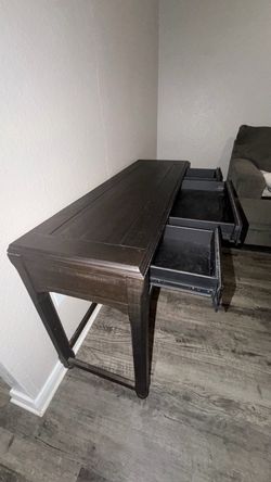 Dark Wood Console Table with Drawers