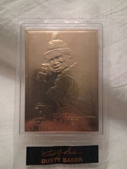 1999 Dusty Baker, Gold Card 22 K Danbury Mint,  Card # 83 MLBPAA. ISM. MBI