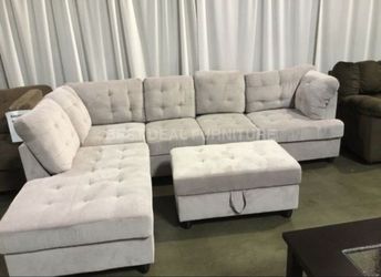 New Sectional + Storage Ottoman  — Left or Right Chaise — Delivery Available  