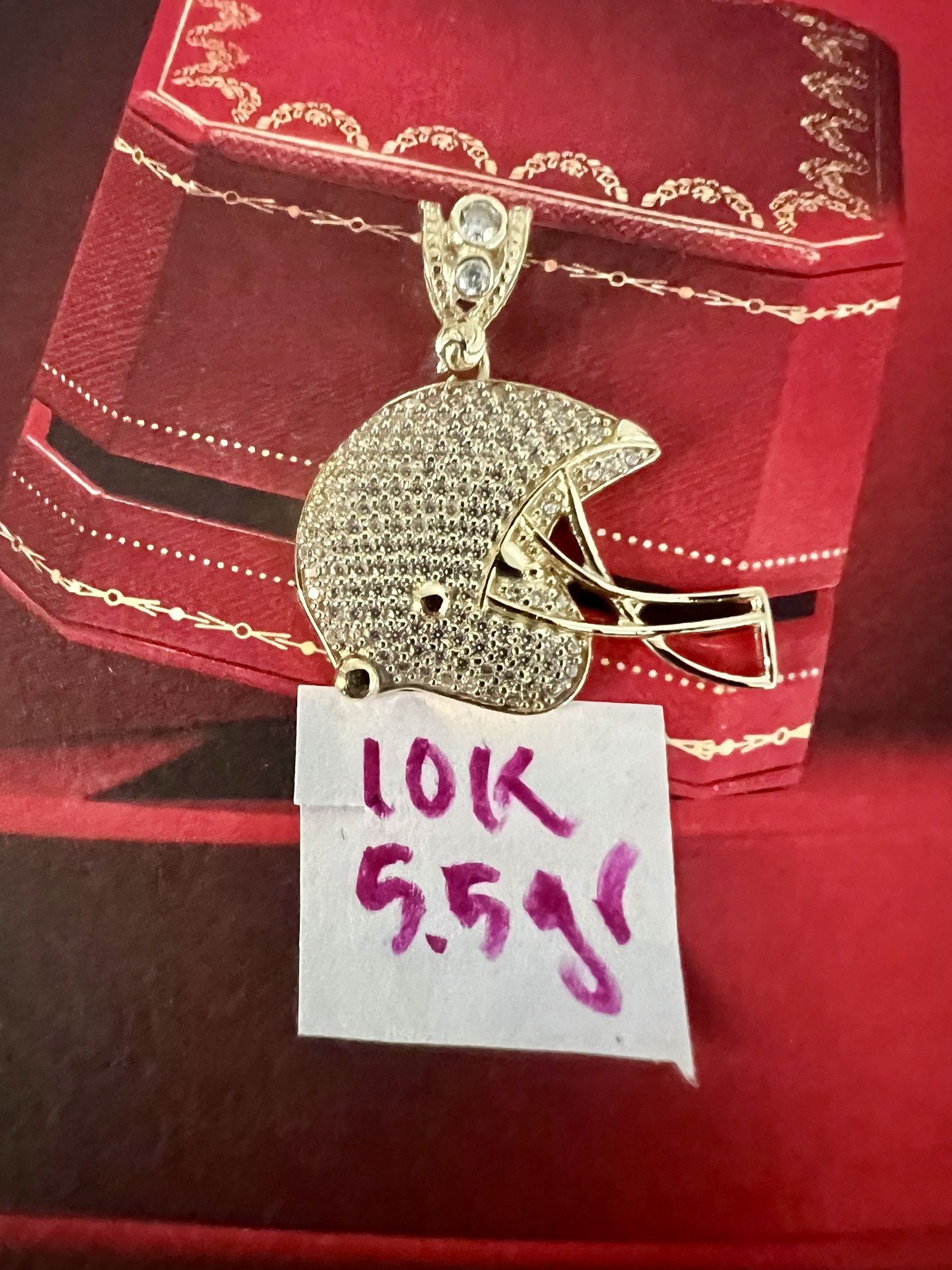 10K Solid Gold Pendant For Wedding 5.5Gr CUBIC ZIRCONIUM STONES