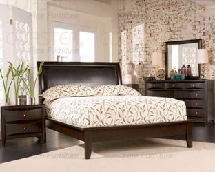 Deep Cappuccino 4 Piece Platform Bedroom Set - Queen or King (NO CREDIT CHECK FINANCING AVAILABLE)