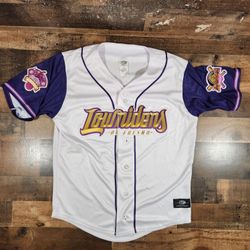 Fresno Grizzlies Lowriders Baseball Jersey Small White Purple 