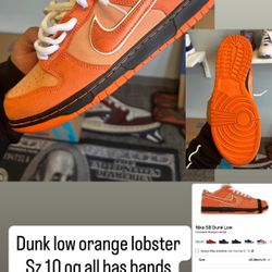 Orange Lobster Dunks Info On Screen Ask For More Pics 