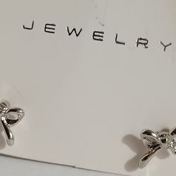 Silver Bow Earrings 