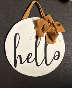 Wood door sign
