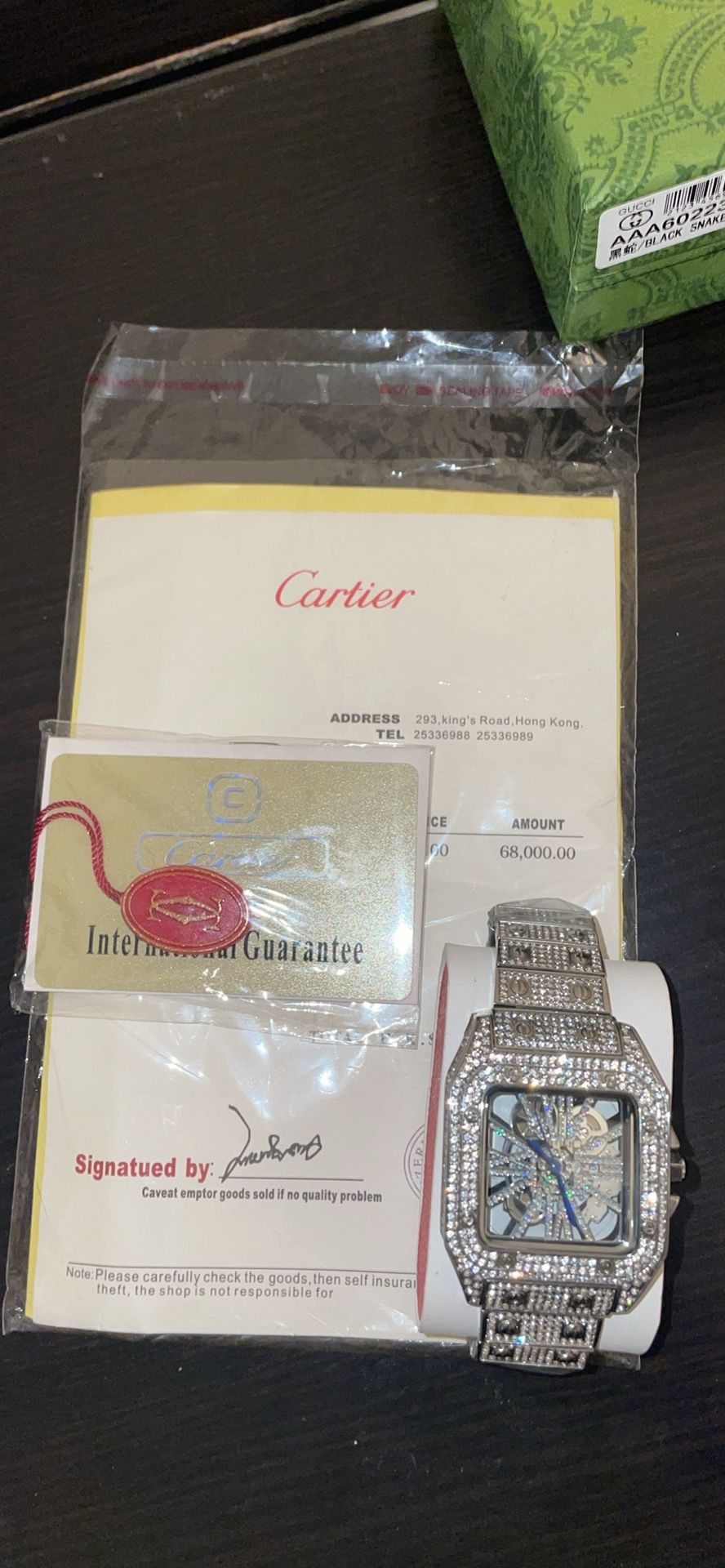 Moissanite Watch W/ Box Tag Bag