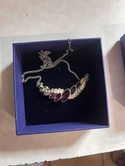 Swarovski Cosmic silver-tone necklace with multicolor gemstones