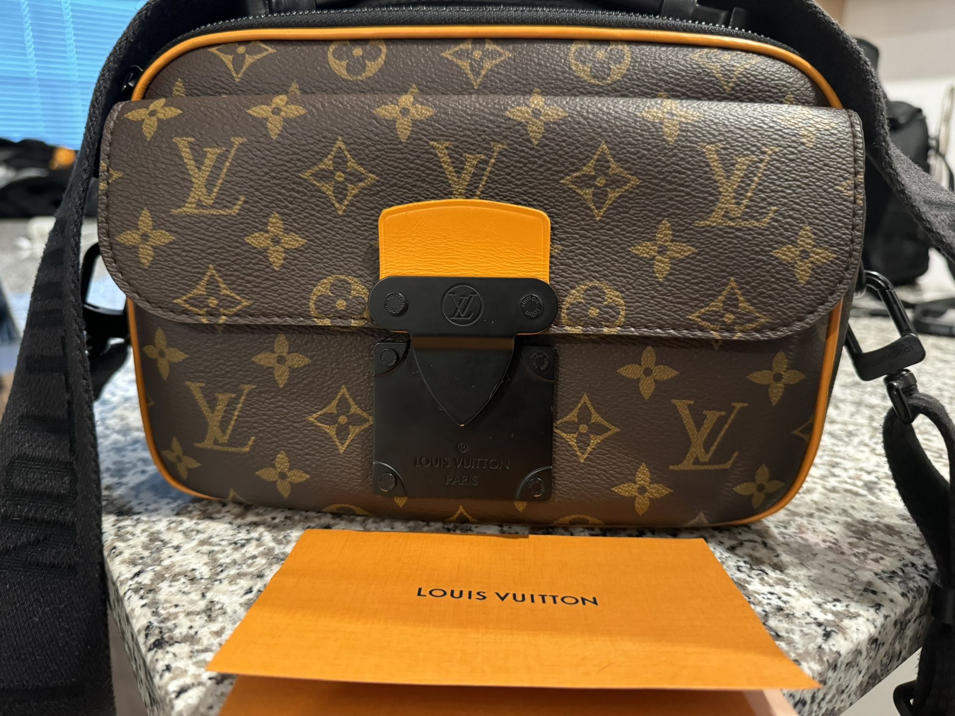 Louis Vuitton Monogram Macassar S Lock Messenger Shoulder Bag Canvas Brown