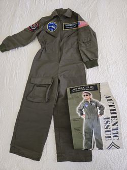 Pilot costume, green, size 4-6yo