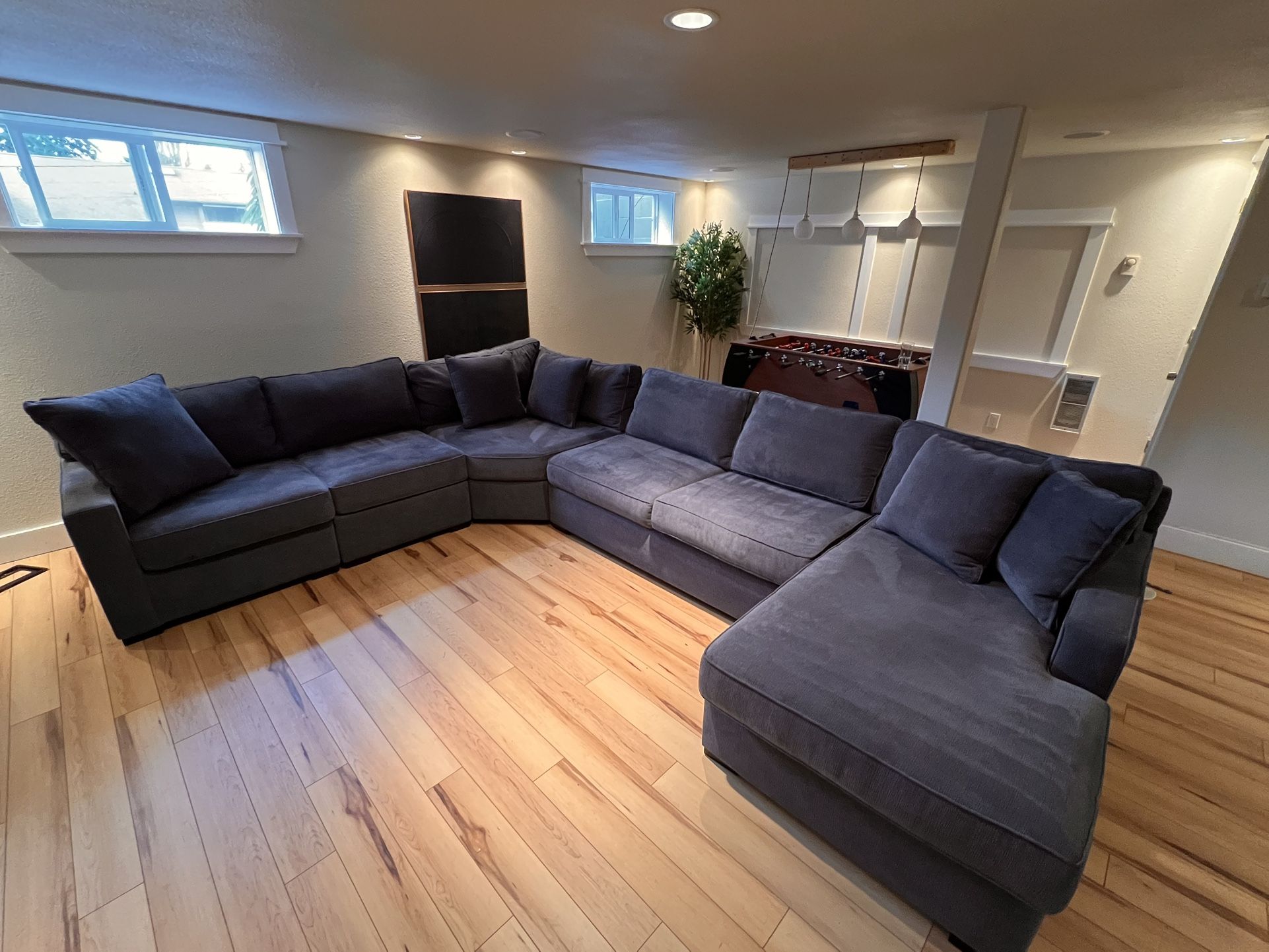 Radley Fabric 6-Piece Chaise Sectional and Ottoman