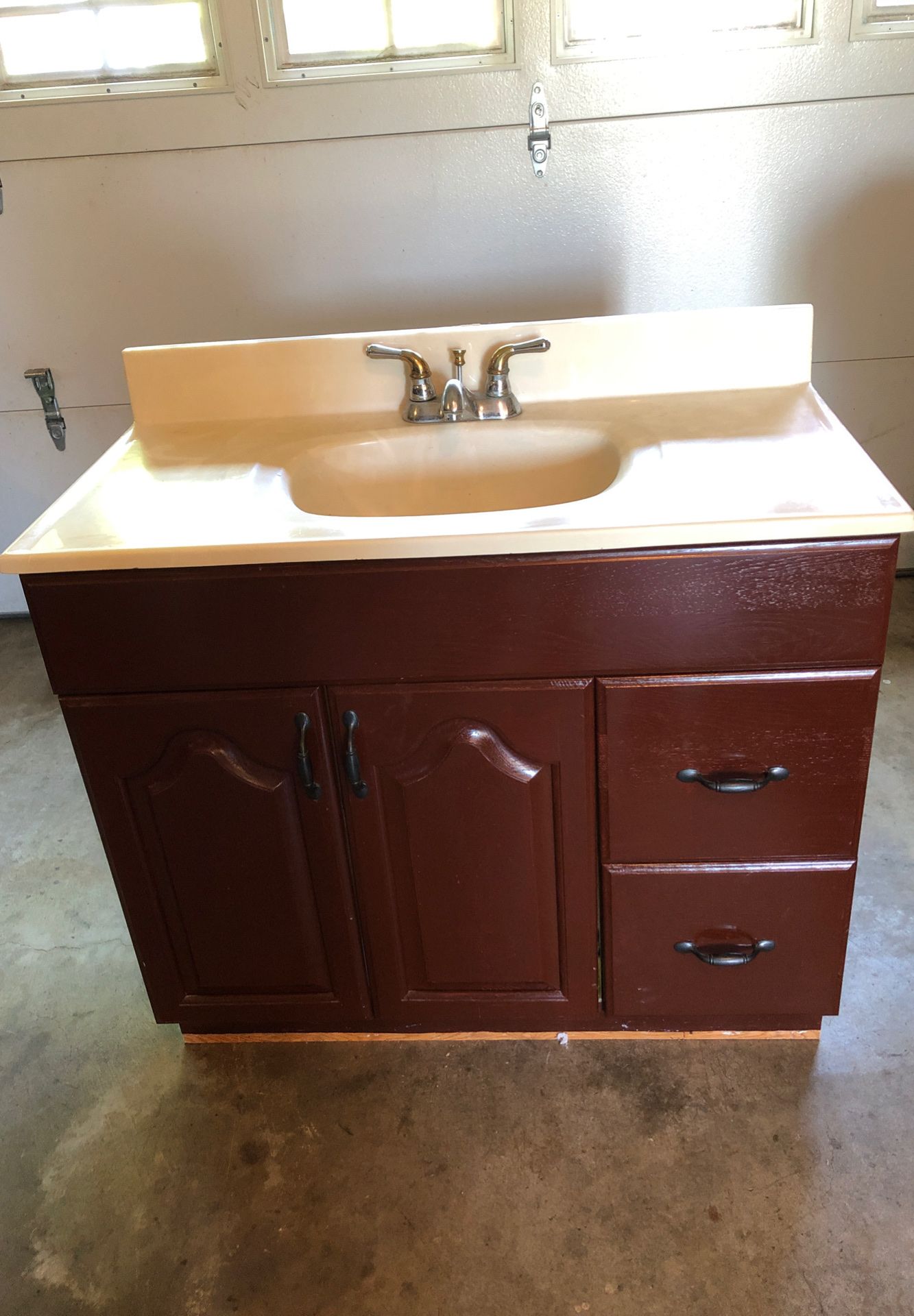 Bathroom vanity with light fixture