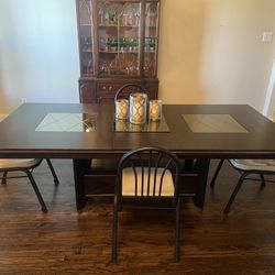 🪑 Modern Dining Table w/ Glass Inlays