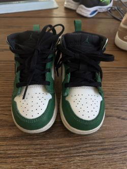 Air Jordan 1 Mid Toddler - US 8C Green/White/Black