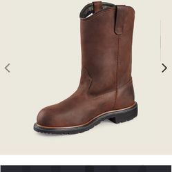 SIZE 7.5 RED WING DINAFORCE WATERPROOF LEATHER SOFT TOE BOOTS BRAND NEW