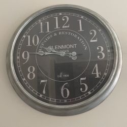 Clock Silver Grey  Very Nice  31x31,  $25.00