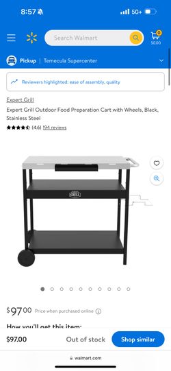 Expert Grill Prep Cart For BBQ